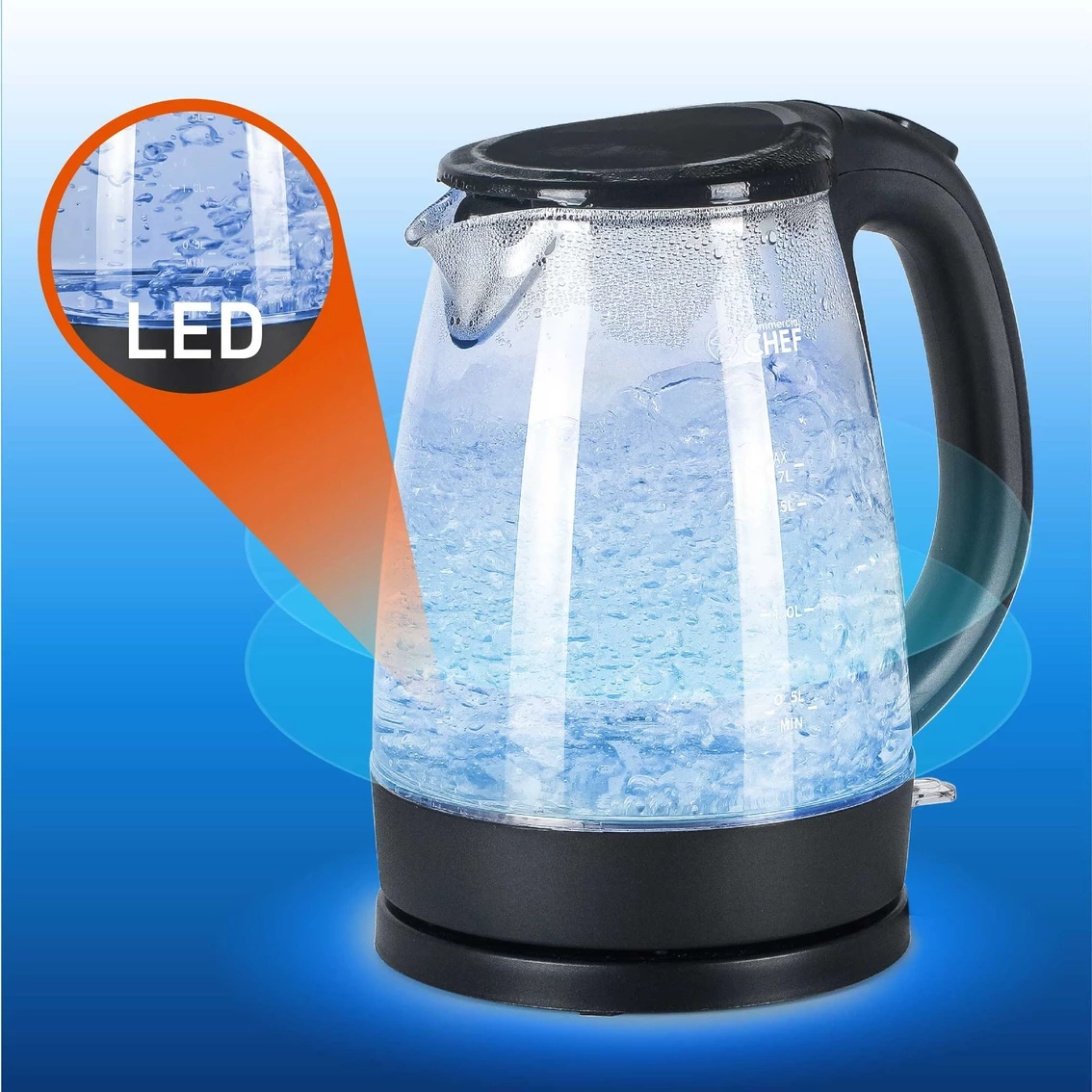 Wholesale ✔️ Commercial Chef 1.7L Cordless Glass Kettle ???? 7 Wholesale ✔️ Commercial Chef 1.7L Cordless Glass Kettle ???? - Image 7