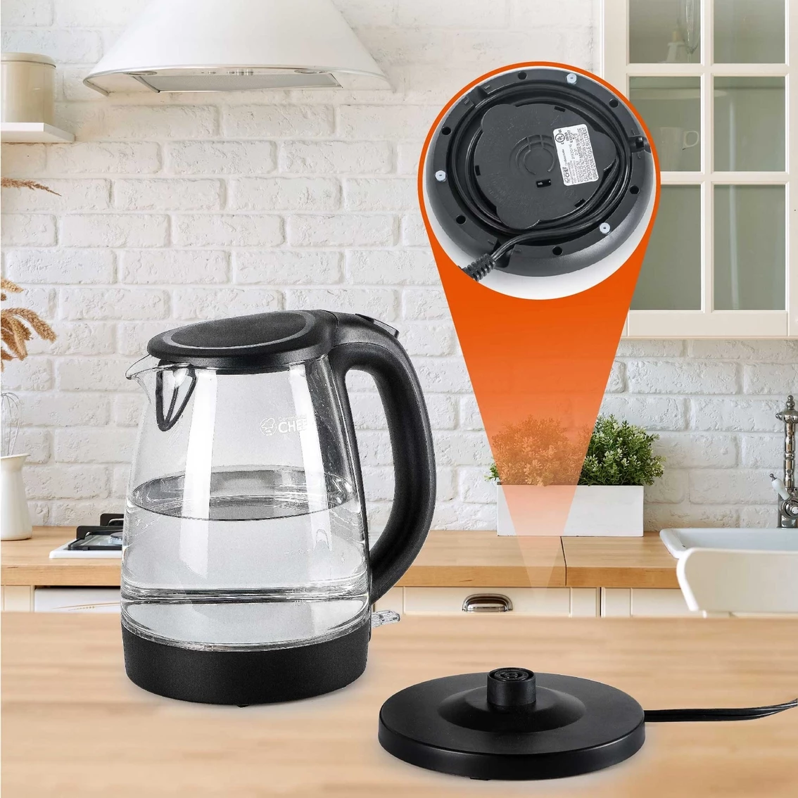 Wholesale ✔️ Commercial Chef 1.7L Cordless Glass Kettle ???? 9 Wholesale ✔️ Commercial Chef 1.7L Cordless Glass Kettle ???? - Image 9