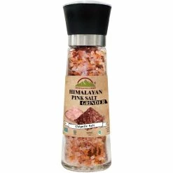 New ???? Himalayan Chef Pink Salt And Chipotle Refillable Tall Glass Grinder 11.5 Oz. ????