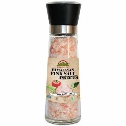 New ???? Himalayan Chef Pink Salt Refillable Tall Glass Grinder 13 Oz. ????