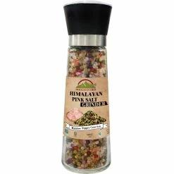 Coupon ???? Himalayan Chef Pink Salt And Rainbow Peppercorns Refillable Glass Grinder 11.5 Oz. ????