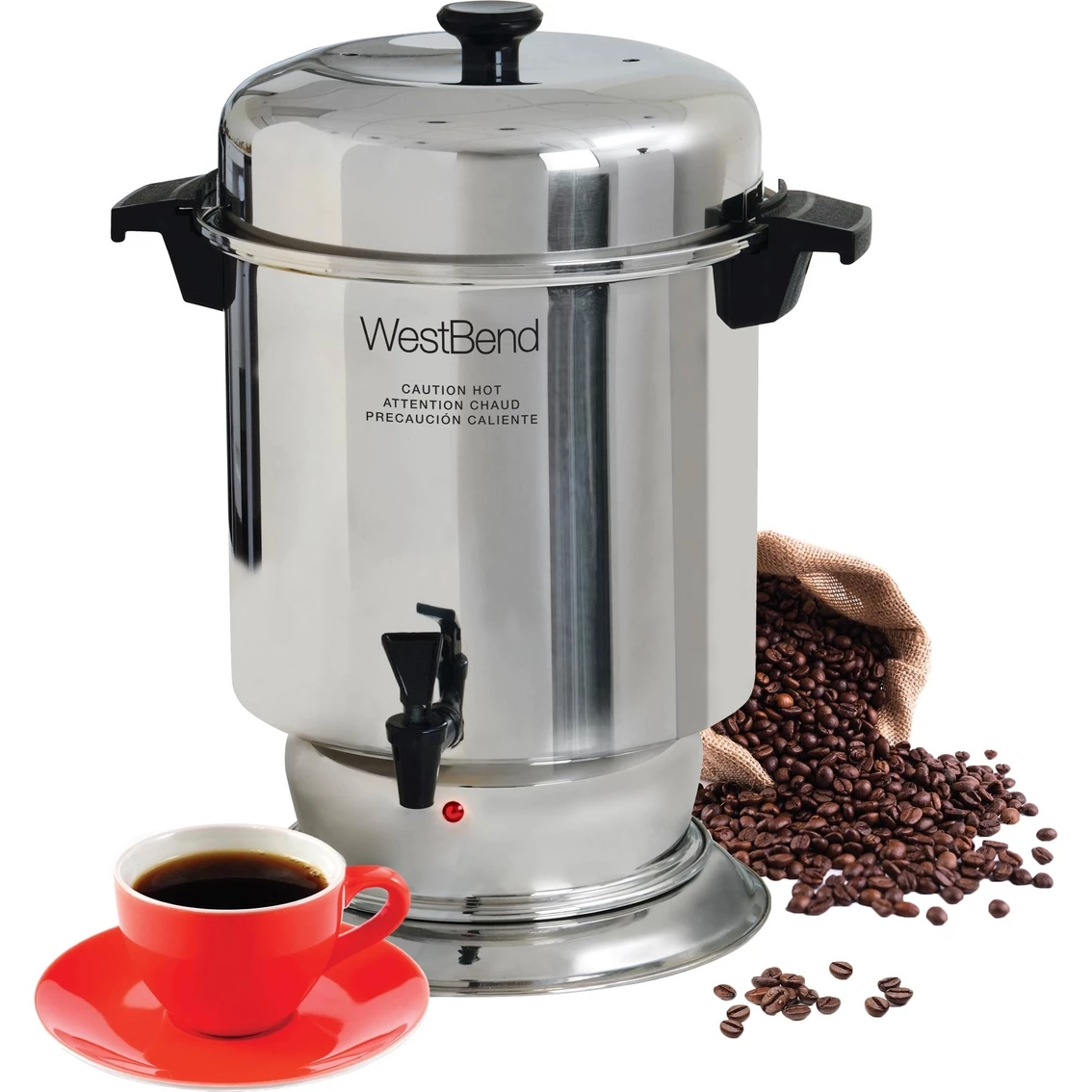 New ???? West Bend 55 Cup Polished Stainless Steel Commercial Grade Coffee Urn ❤️ 2 New ???? West Bend 55 Cup Polished Stainless Steel Commercial Grade Coffee Urn ❤️ - Image 2